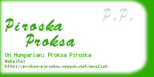 piroska proksa business card